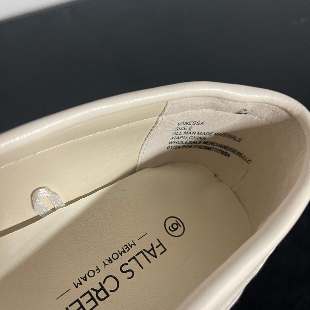 Falls creek brand, light cream color loafers, size 6